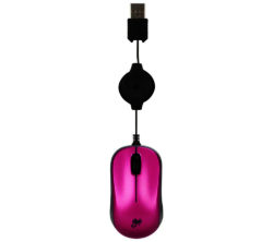 Goji Retractable Optical Mouse - Pink